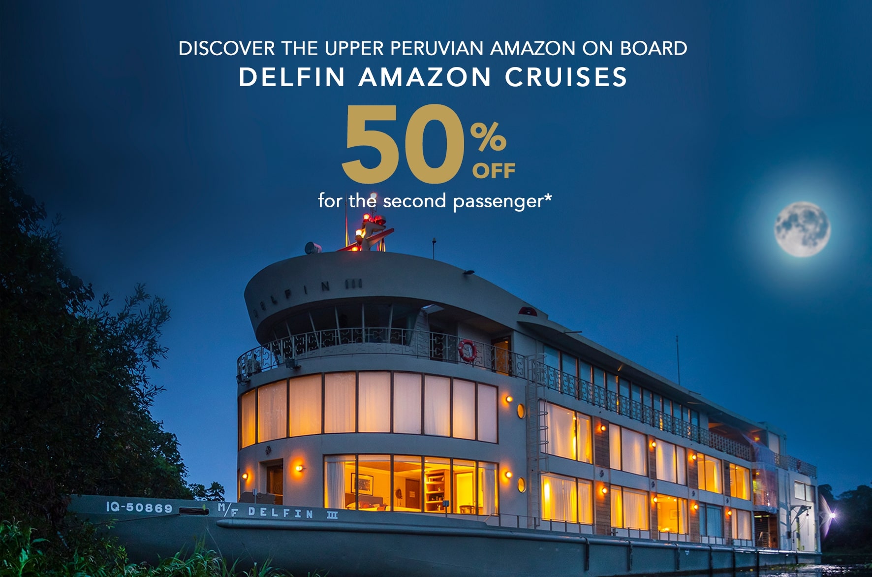 Black Friday and Cyber Monday Cruise Promo: 50% Off Second Passenger Aboard Delfin III