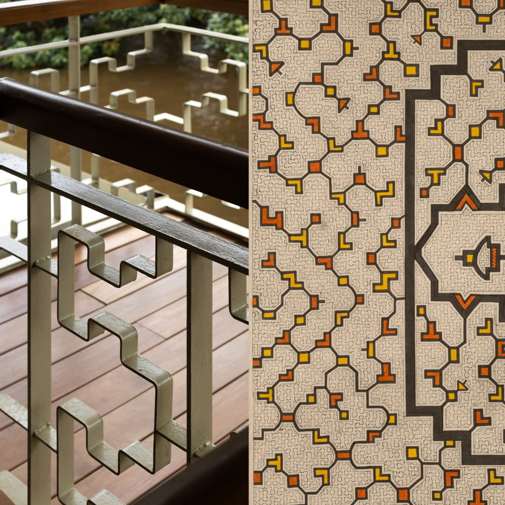 Close up of handcrafted geometric