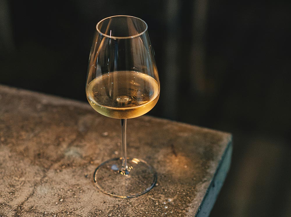 White wine served aboard Delfín Amazon Cruises in the Peruvian Amazon