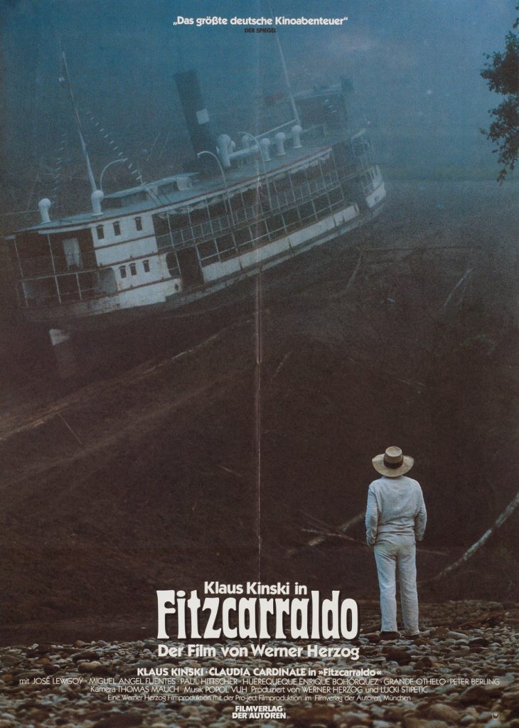 Klaus Kinski as Fitzcarraldo dreaming of bringing opera to the Amazon