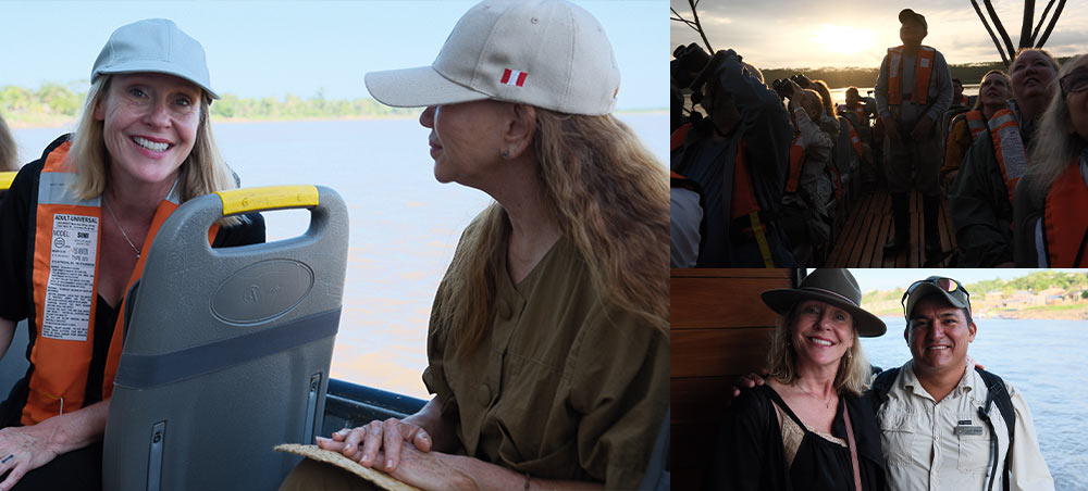 A guide showing Juliet Kinsman a fruit during a rainforest walk