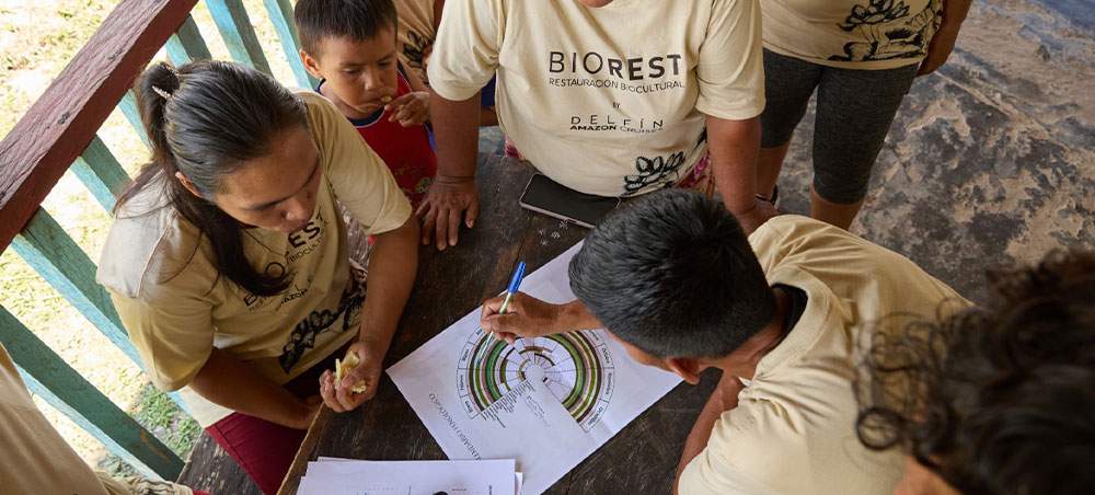 BioRest participants working together during a Community Field School in the Peruvian Amazon